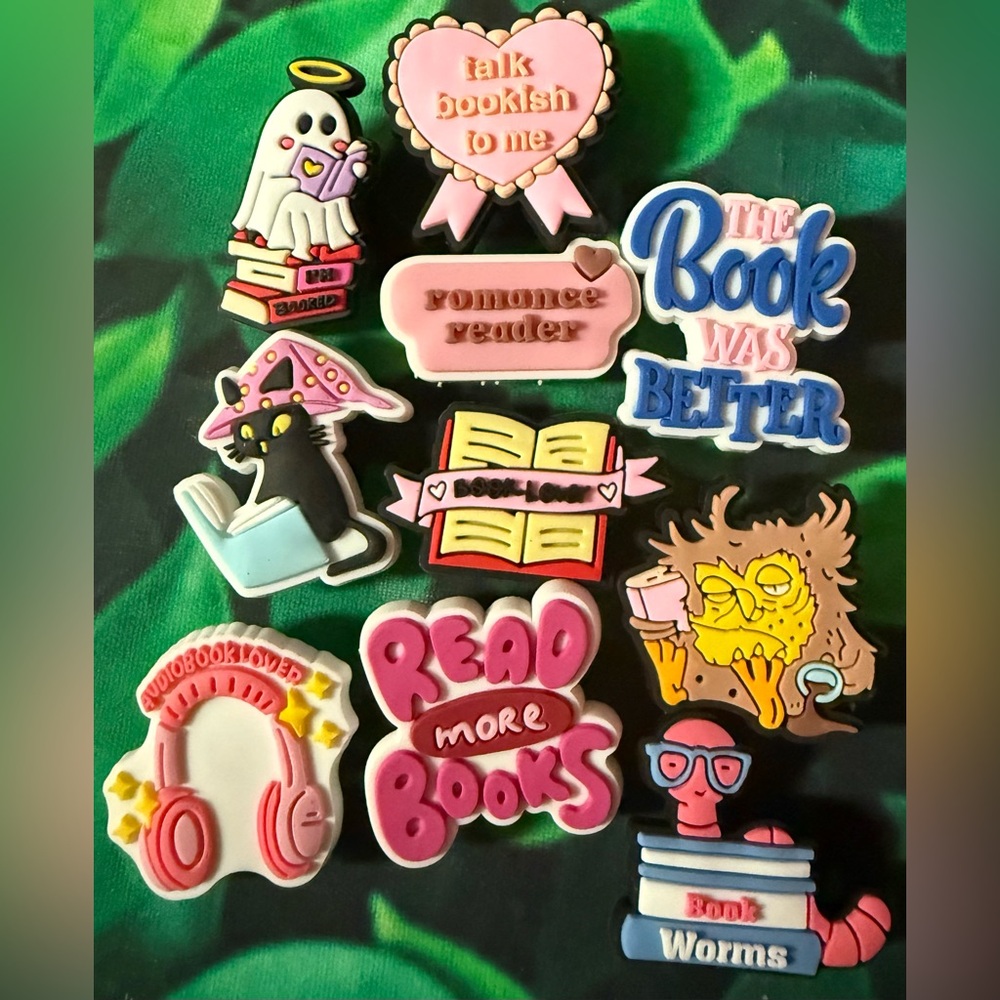 10 Book Worm Croc Charms Jibbit Shoe Charm Disney Croc Charms